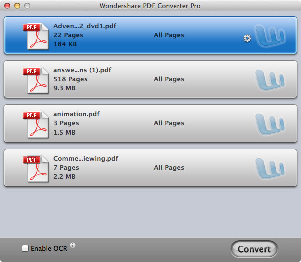convert PDF to iWork pagina on Mac