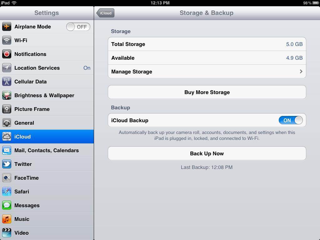 ipad iCloud backup tricks