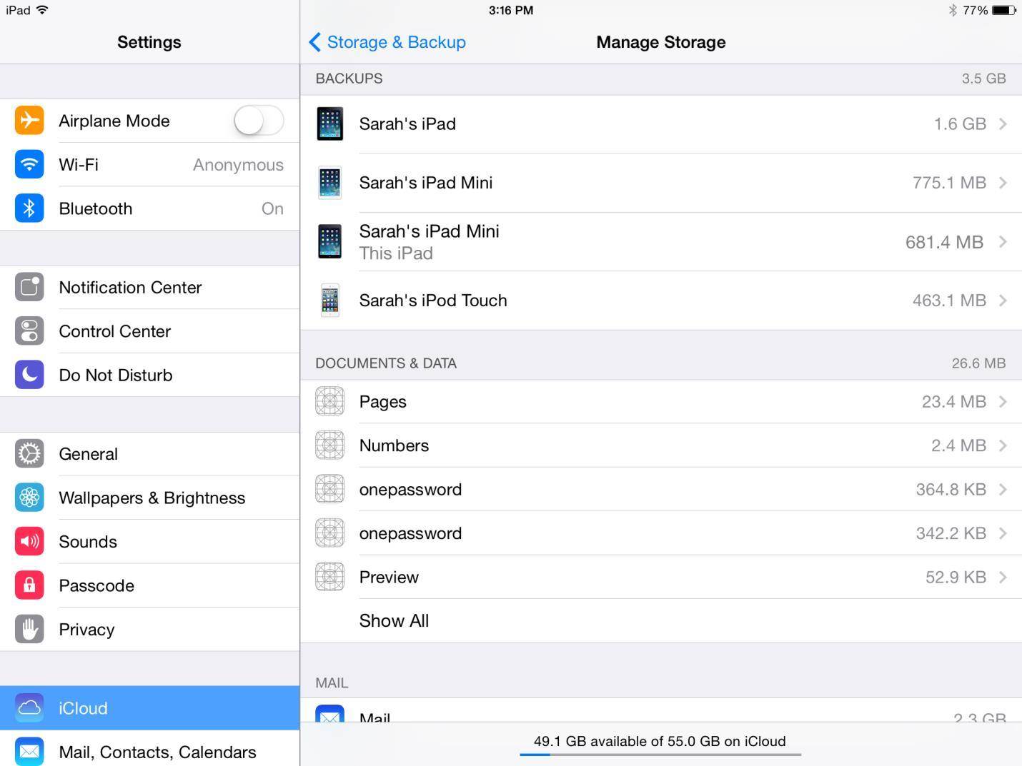 ipad iCloud backup tricks