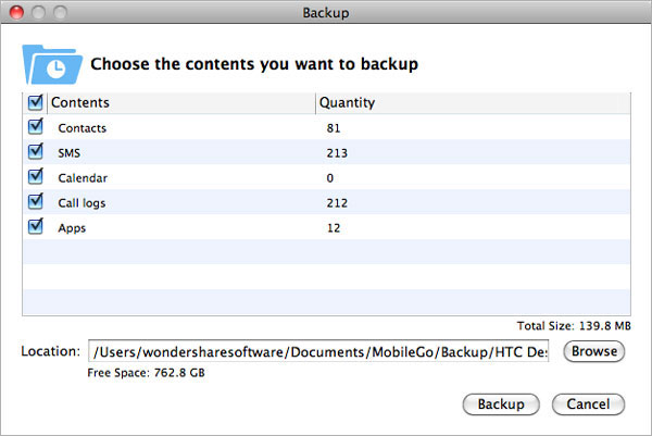 Mac Android MobileGo Backup