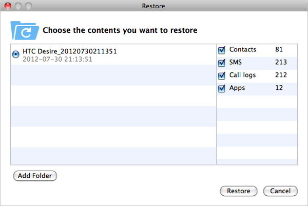 Mac Android MobileGo Restore