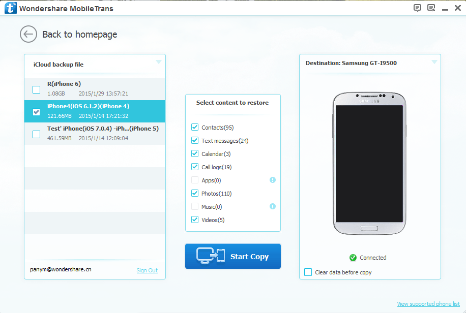 transfer iCloud calendar to Android