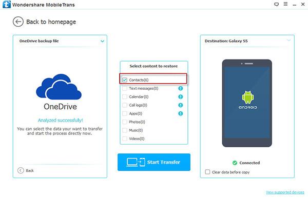 restore from onedrive