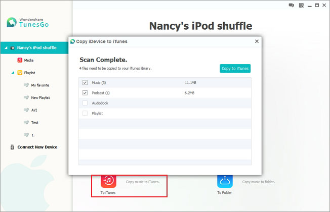 transfer songs from ipod shuffle to itunes