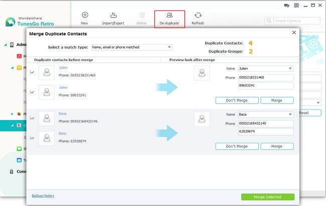 duplicate contacts iphone outlook