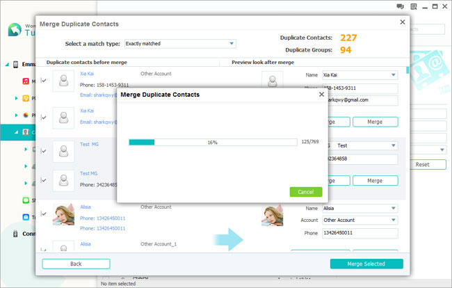 merge duplicate contacts