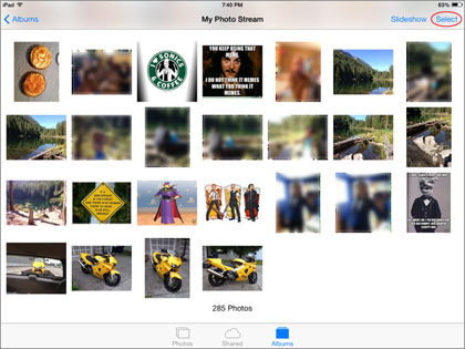 deleting photos from iPad