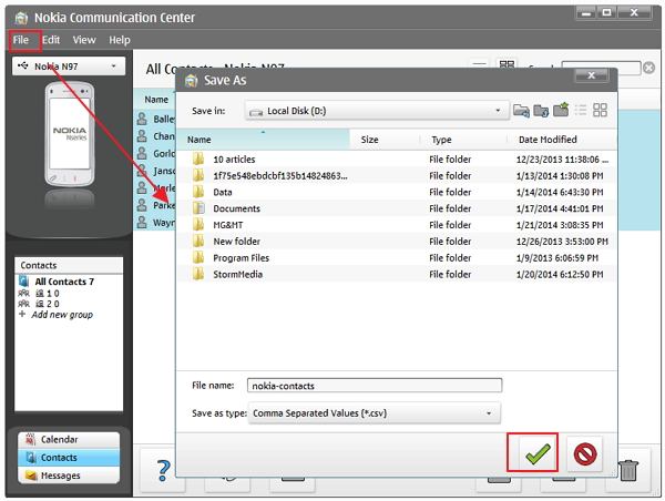 move contacts from nokia to galaxy s3