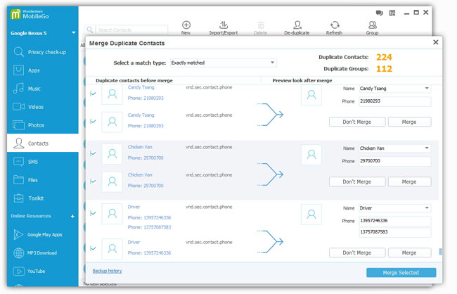 Duplicate Contacts