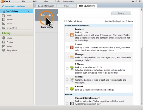 backup samsung kies