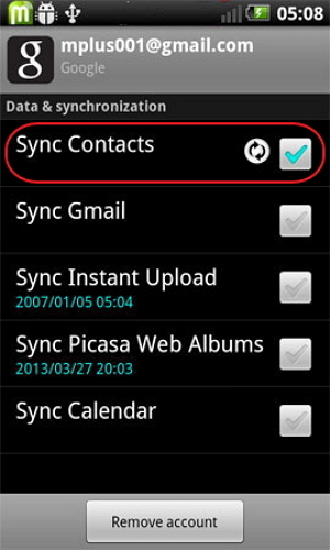 backup android contacts