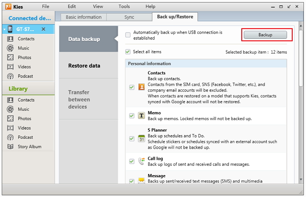 samsung kies sync outlook