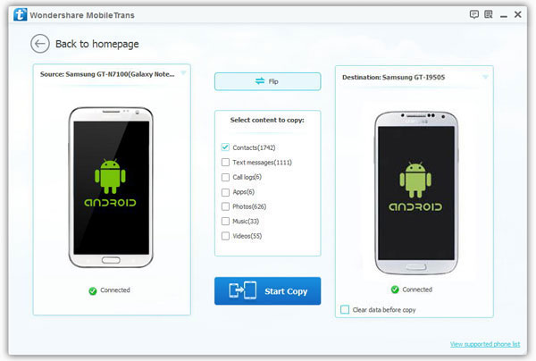 transfer contacts from S3 to s4