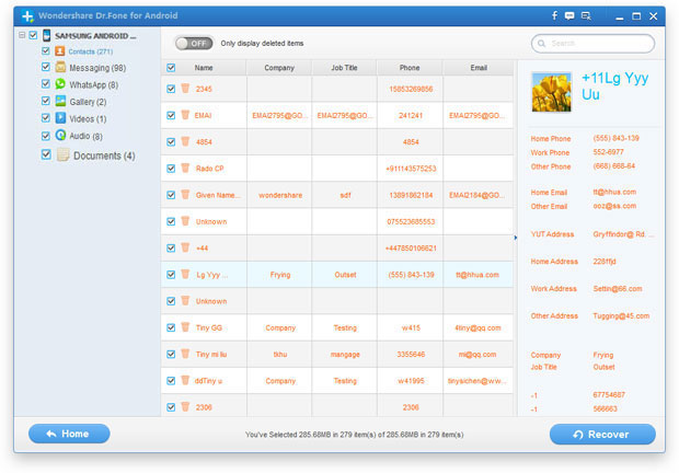 recover contacts from dead samsung