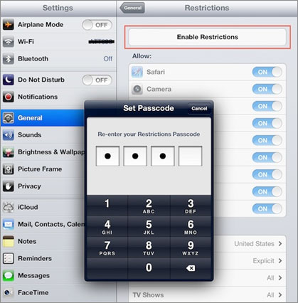 reset restrictie wachtwoord iphone