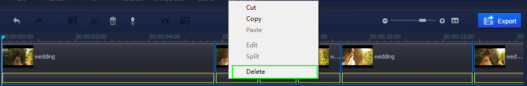 delete unwanted parts