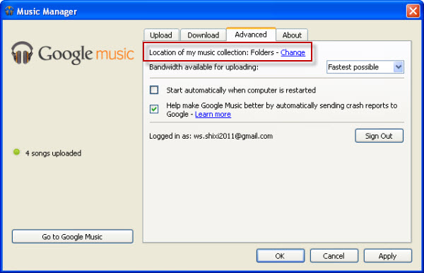 upload rdio to google music